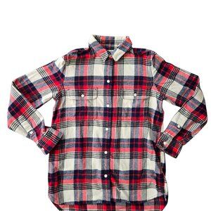 Madewell  Ex-Boyfriend Shirt Small Plaid Flannel Pre-owned Good